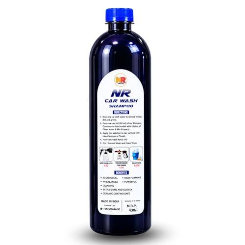 Image of NR Car Wash shampoo 1Ltr best foaming and shining PH Neutral Car Wash Shampoo For Foam Wash And Normal Wash