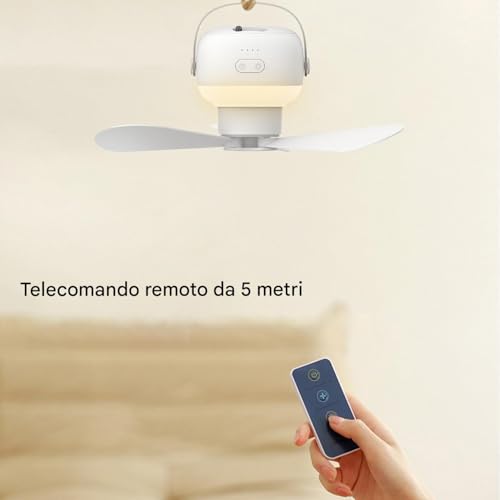 Ventilateur de plafond portable télécommande Generico camping batterie extérieur patio