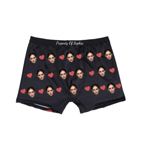 Custom Face Boxers for Men Custom Face Underwear with Picture/Photo Personalized Face Boxer Briefs For Men Valentines Day Gifts Boxers for Boyfriends Him Father Husband Wedding Gifts (Color10)