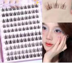 つけまつげ 部分用 接着剤不要 のり不要 つけまつ毛 落ちにくい 選べる16タイプ 10列 自然 束感 ナチュラル 初心者 簡単装着 アイラッシュ アイメイク 長持ち 耐久性が高い