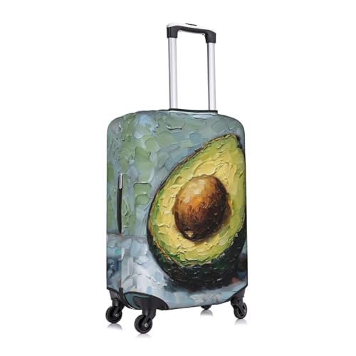 Avocado Print Practical Elastic Washable Travel Luggage Cover with Concealed Zipper for Suitcases3