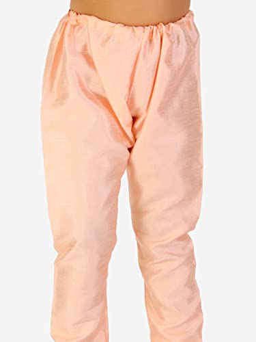 Image of Pro-Ethic Style Developer Boys Silk Solid Kurta Pajama Set | | Self Design | Mandarin Collar | Traditional Ethnic Wear (S-161)