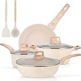 Batería De Cocina 9 Piezas, Sartenes Antiadherentes De Granito, Juego De Ollas Y Sartenes Antiadherentes Multifuncional...