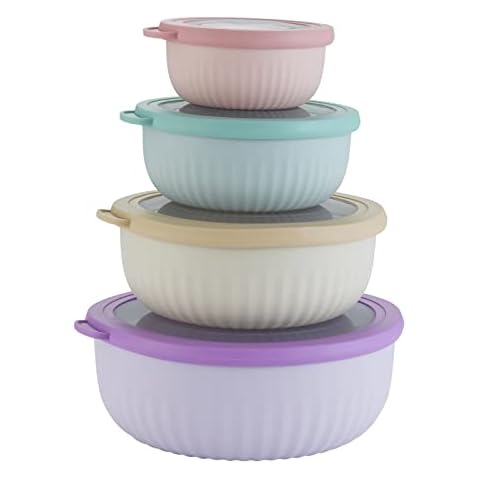 DONGS Set of 4 Nesting Plastic Bowls Cover