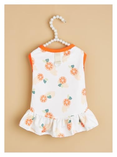 Robe orange pour chien et chat en polyester ajustable taille S - 7