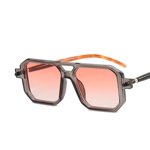 Fankexi Sonnenbrille Polarisiert Herren Damen Retro Square Sonnenbrille UV400 Schutz Vintage Sunglasses Doppelbrücke Sonnenbrille UV400 Schutz,C1