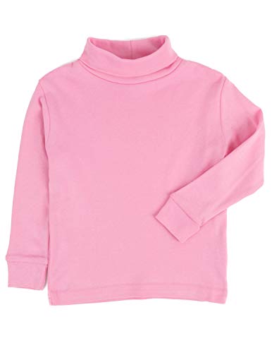 Image of Leveret Girls Boys & Toddler Solid Turtleneck 100% Cotton Kids Shirt (2 Toddler-14 Years) Variety of Colors