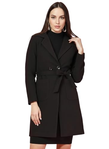 Image of CHKOKKO Women Classic Long Winter Coat Double Breasted | Knee Length Design with a Sophisticated Spread Collar and Convenient Front Pockets for All Occasions