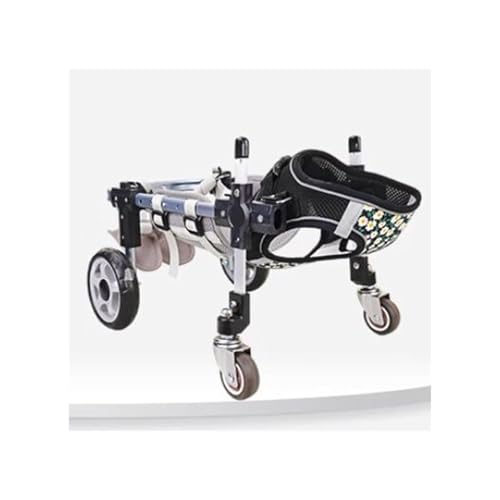 Full Support Doggy Wheelchair with 4 Wheels, Small/Medium/Large Pet Trolley for Walking, Disabled Dog Walking Assistant for Legs Exercise Brace(Medium)