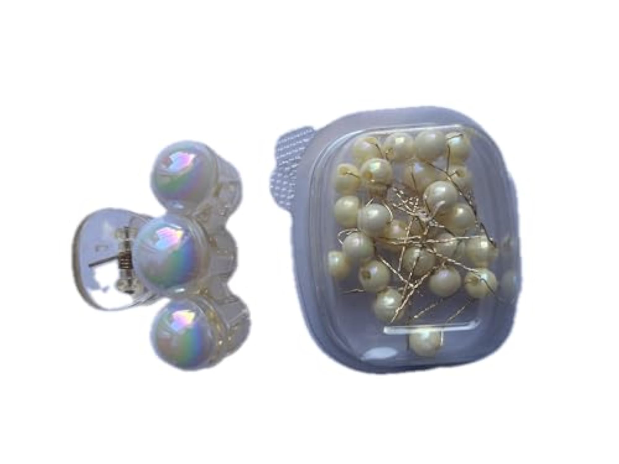 1 Pc Pearl Hair Claw Clip & 24-Pack Pearl Hair Pins