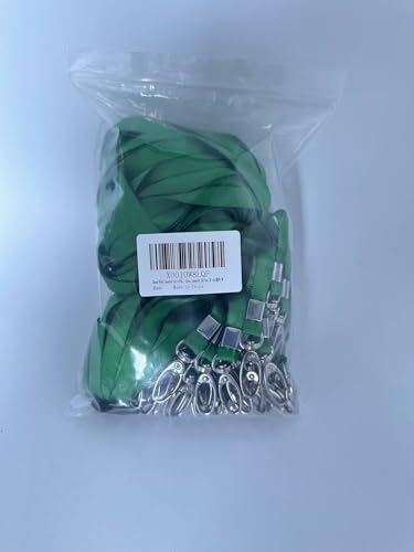 Green Bulk Lanyards for Id Badges,Nylon Neck Flat Lanyard Swivel Hooks clips,Durably Woven lanyards with clip for Key Chains Men Women Office ID Name Tags and Badge Holders,lanyards 50 Pack 32-inch - Image 4