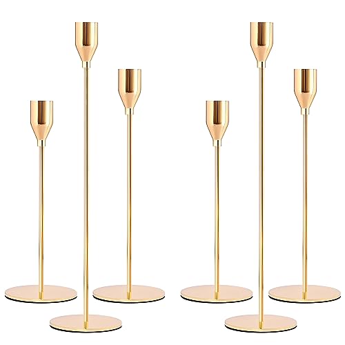 Snarflun Candelabro Negro Juego de 6 Candelabro Decorativos de