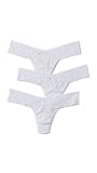 hanky panky Women's 3 Pack Signature Lace Low Rise Thong, White, One Size