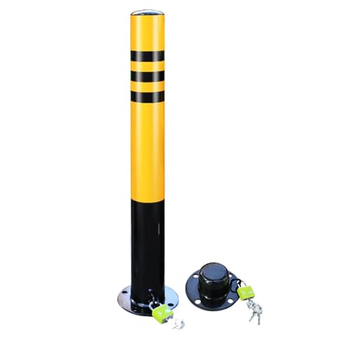 Borne métallique robuste : barrière de signalisation jaune pour parking - 2