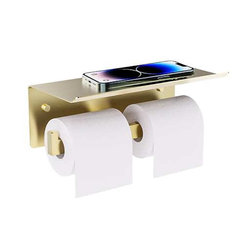Double toilet paper holder with shelf by FreshGlow