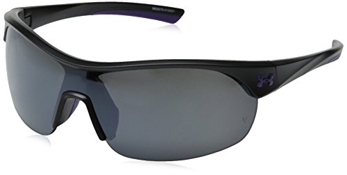 Under Armour Women's Marbella Shield Sunglasses, Black/Gray Lens, 132 mm