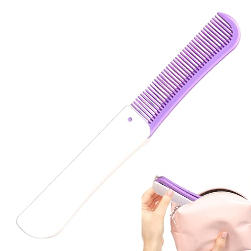 Faltbarer Taschenkamm, Doppelkopf-Frisurenpflege, faltbarer feiner Zahnkamm, für Reisen, Urlaub, Friseurladen, Wohnung, Hotel, Studentenwohnheim, Schlafsaal, Urlaub, Wohnung, Hotel