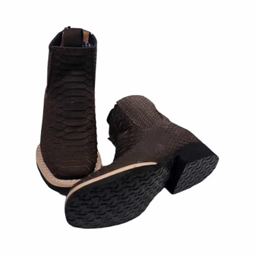 Dona Michi Baby/Kids Rodeo Western Python Print Cowboy Boots Zipper Botin Nino Piton4