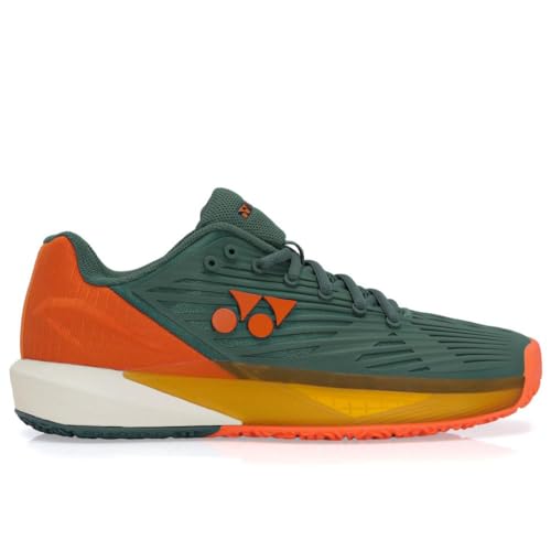Tênis Yonex Power Cushion Eclipson 5 Clay Verde Oliva e Laranja-40