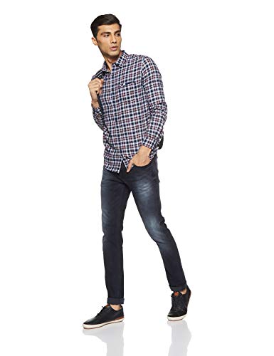 Image of Spykar Men's Checked Slim Fit Shirt