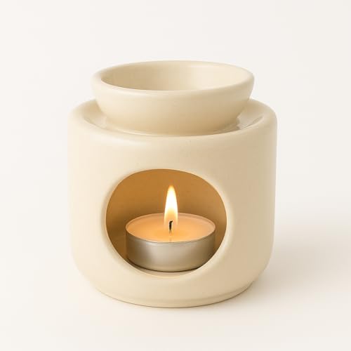 Image of Pure Source India Ceramic Oil Burner | Aroma Diffuser| Tealight Candle Holder for Essential Oils | Elegant Wax Melt Burner for Spa, Meditation & Diwali Decor | 30ml Capacity | 4 Inch