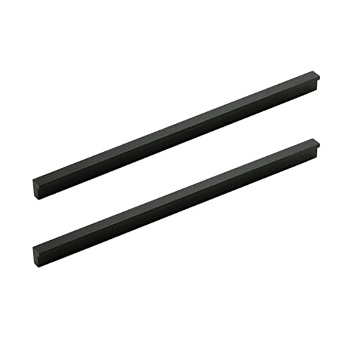 2x Poignées de placards forme L Boutons de portes Cuisine Noir Chambre alliage d'aluminium Cabinet Poignée de tirette Poignet pour Tiroir Intérieure Meuble...