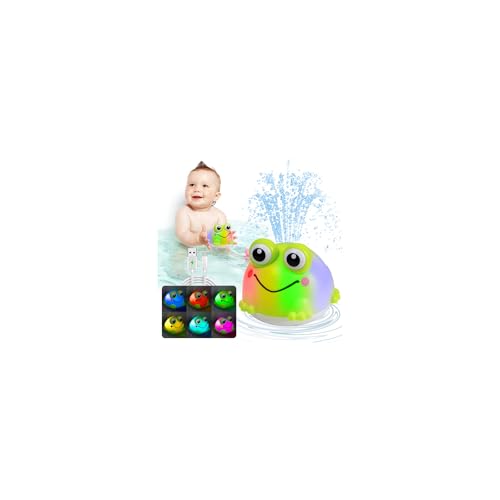 Image of Light Up Bath Toys for Kids Ages 1-3,Rechargeable Frog Bath Toy Sprinkler for Babies 6-12 Months,Water Pool Bathtub Fountain Toys,Infant Toddlers Boys Girls Birthday Gifts