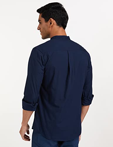 Image of Amazon Brand - Symbol Men's Cotton Shirt | Chinese Collar | Casual | Plain | Full Sleeve | Summer - Regular Fit (Available in Plus Sizes)