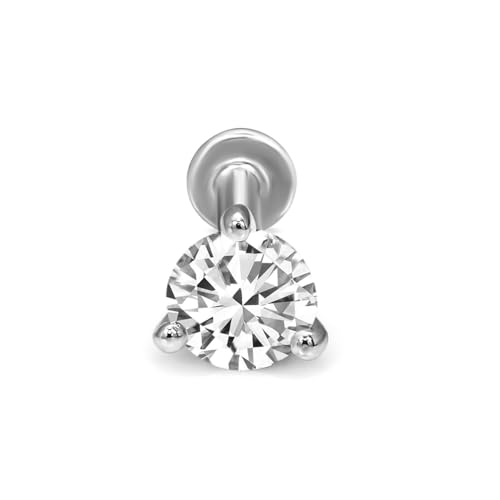 Image of Sparkles Lab Grown Diamond 0.03 Carat - 0.50 Carat Round Shape Solitaire Diamond Nose Pin for Women | 14K Gold IGI Certified FG VS Quality