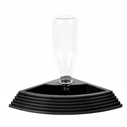 爬虫類 自動給水装置給水器 両生類飼育水入れ餌入れ エサ入れ エサ皿自動給水 水皿 トカゲ カメ 蛇 ヤモリ 亀 カメレオン エサ皿 フィーダー 両生類水飲み皿 水槽の飾り -トライアングルブラック