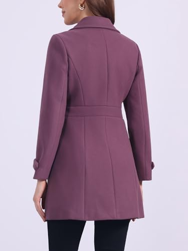 Image of Allegra K Women's Winter Classic Overcoat with Pockets Single Breasted Coat