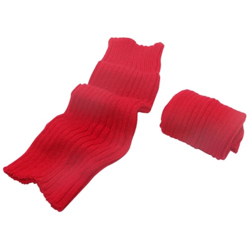 Image of FZBNSRKO Women Girls 80s Knit Leg Warmers Ribbed Long Leg Warmers for Party Sports Accessories
