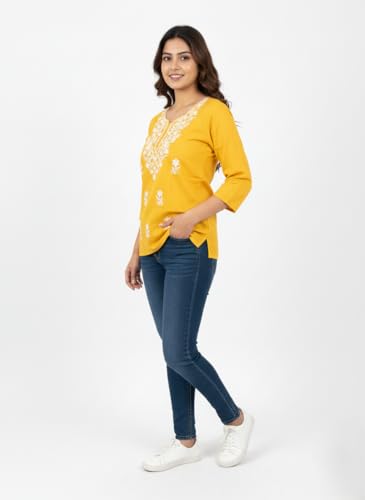 Image of Women's Rayon Kashmiri Embroidered Short Kurti | Stylish and Comfortable Kashmiri Short Kurti Tops for Casual Or Special Occasions | Pack of 2 Combo |