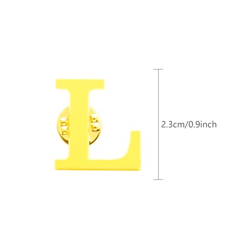 Image of 10Pack A-Z 26 Letters Pins Brooches Silver Plated Metal Broaches Pins-GOLD Initial Breast Brooch pin Tack Name Personalized Gifts for Women Men