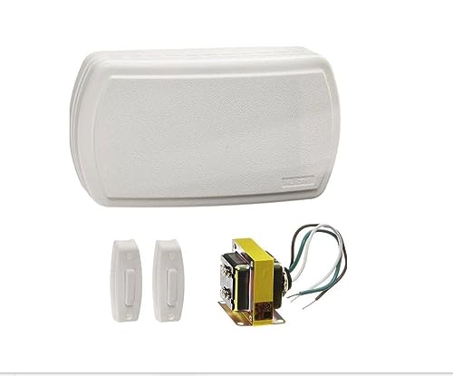 Broan-NuTone BK125LWH Builder Chimes Kit with Two Lighted Pushbuttons, White by Broan-NuTone - Used condition - US$19.99