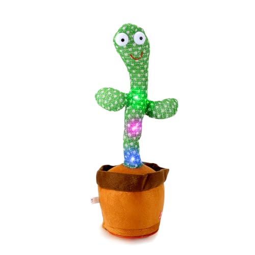 Image of Oeofuzep Dancing Talking Cactus Baby Toys, Singing Mimicking Recording Repeating What You Say, Electronic Light Up Plush Toy with 120 English Songs, Green