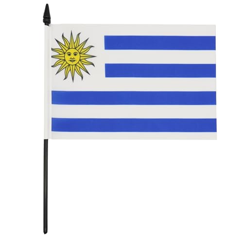 AZ FLAG Uruguay Table Flag 5'' x 8'', Uruguayan Office Decoration 100% Polyester 21 x 14 cm - Image 2