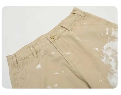 Men's American Style Denim Pants Handmade Tie Dye Contrast Color Trousers Loose Straight Wide Leg Jeans2