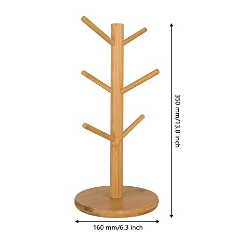 MyLifeUNIT Wooden Tree Mug Holder (Yellow)