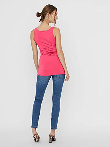 VERO MODA Damen VMMAXI My Soft Long Tank TOP GA 3P 10229554, Bright White/Honeysuckle + HON, L – Ansicht 4