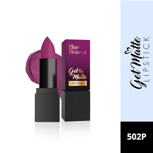 Image of Blue Heaven Get Matte Lipstick | Soft Matte Finish and Lightweight Formula | Intense Pigment | Long-Lasting Lipsticks For Women | 502P | 4gm (Pack of 2)