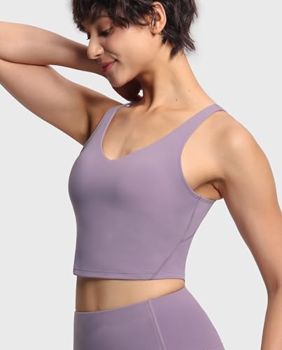 Image of THE GYM PEOPLE Womens' Sports Bra Longline Wirefree Padded with Medium Support