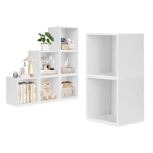 Libreros Y Estantes, Home WEHOGAR Librero Organizador de Cubos, Estante de Exhibición Cubos Apilables 30 * 30 Combinación Libre, Libreros de Exhibición para Sala, Dormitorio, Gabinete...