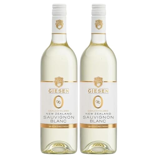 Giesen Dealcoholized Sauvignon Blanc, Non-Alcoholic White Wine, Fresh Aromatics, Crisp, Clean Flavors, Marlborough, New Zealand, 750ml, 2 Pack (750ml, 2)