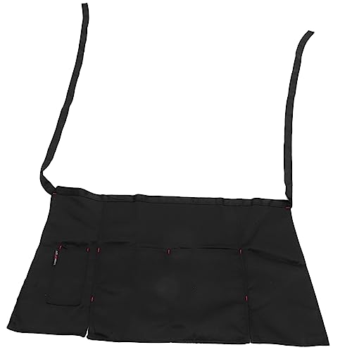 AUTSUPPL Two Pocket Short Waist Apron Chef Cooking Apron Reusable Apron Decorative Apron Cafe Pub Apron Party Apron Women Cooking Apron Chef Apron Chef Working Apron Kitchen Black Cloth