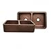 Whitehaus WH3621COFCD-OBH Copperhaus 36" x 18" Rectangular Double-Bowl Undermount Sink, Hammered Bronze
