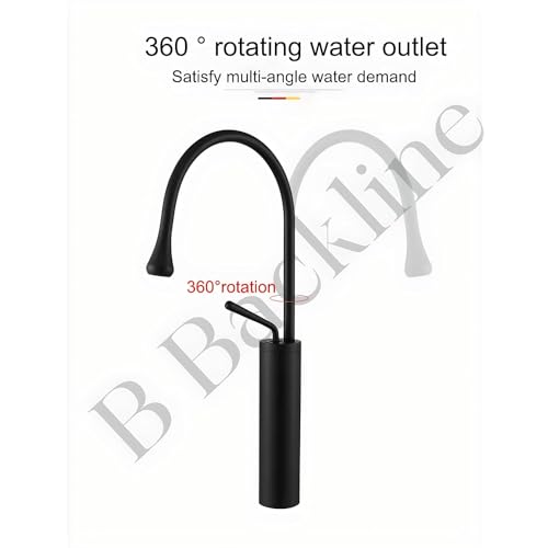 Image of B BACKLINE Brass Basin Mixer Tap Hot Cold | Wash Basin Mixer Faucet | Pillar Tap For Wash Basin | Tap For Bathroom & Livingroom (Black Matt)