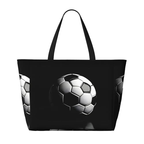 I Like Soccer Large Capacity Foldable Tote Bag Women Beach Tote Bag Handbag Gym Bag Travel Shopping Bag2