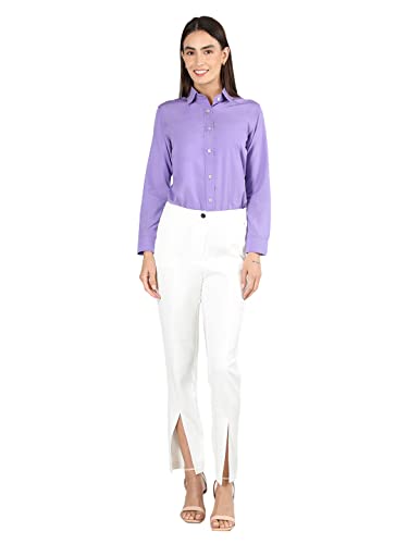 Image of CHKOKKO Women Solid Polycotton Regular Formal Shirt