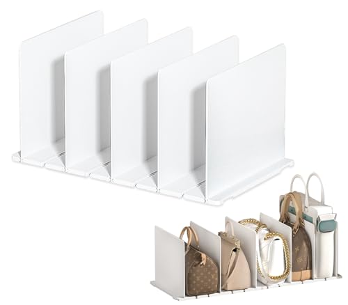 5 Stk Weiß Einstellbar Handtaschen Aufbewahrung Ablage Einstellbar Handtaschen Aufbewahrung Skalierbar Handtaschen Regaltrenner Skalierbar Handtaschen Regaltrenner Acryl Regaltrenner für Bücherregale